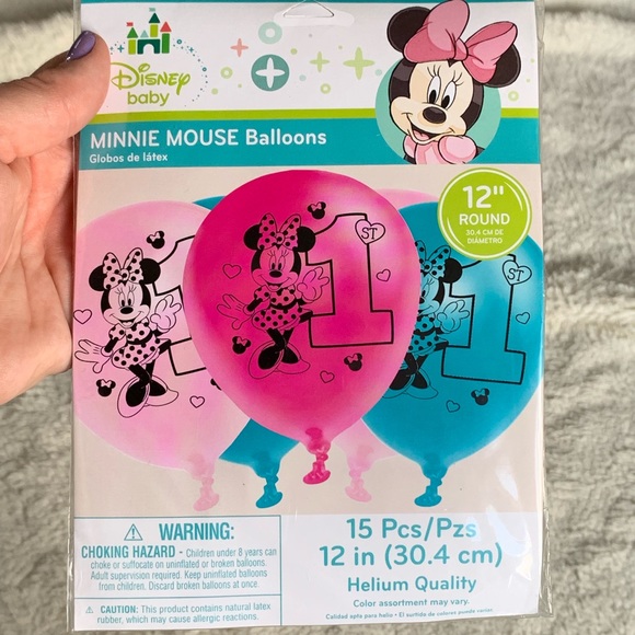 Minnie Mouse 1st birthday Balloon set 15 piece NIB - Picture 5 of 5